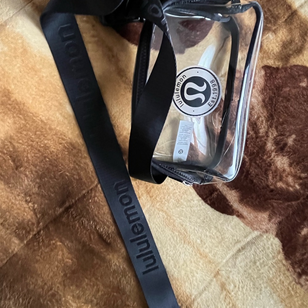 lululemon athletica Clear Crossbody Bag with Black Strap
